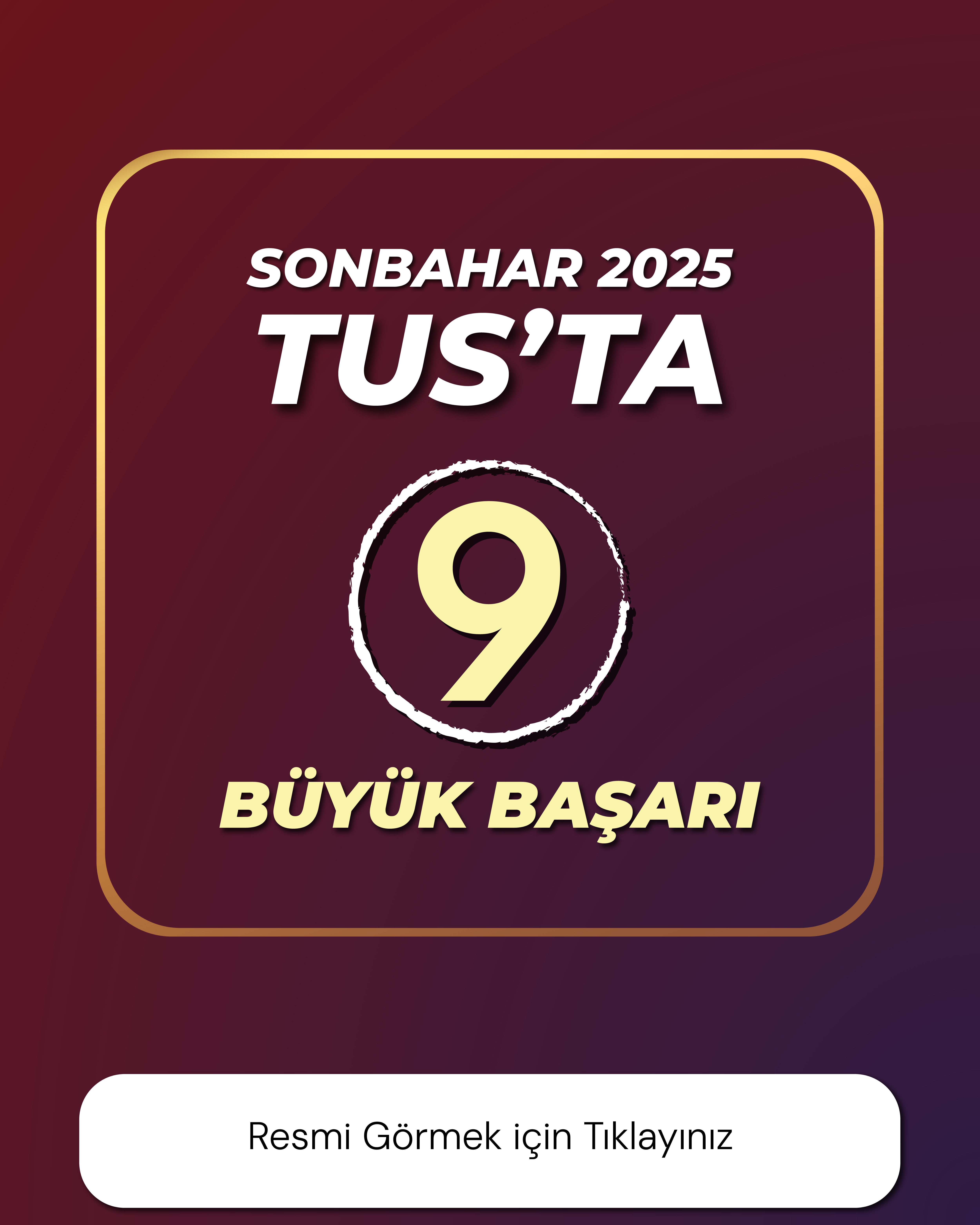 Sobbahar 2025 TUS'ta 9 Büyük Başarı