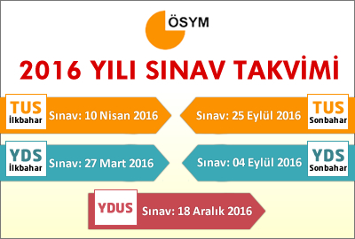 2016 Yılı Sınav Takvimi Açıklandı!