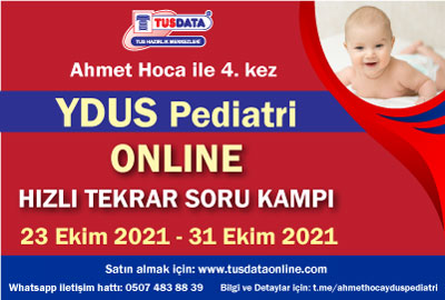 Ahmet Hoca ile 4. Kez YDUS Pediatri Online Hızlı Tekrar Soru Kampı Başlıyor!