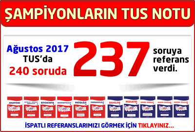 Şampiyonların TUS Notu Ağustos 2017 TUS'da 240 Soruda 237 Soruya Referans Verdi!