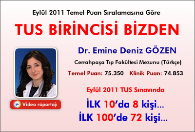 Eylül 2011 TUS Birincisi Bizden