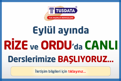 Eylül Ayında Rize ve Ordu'da Canlı Derslerimize Başlıyoruz...